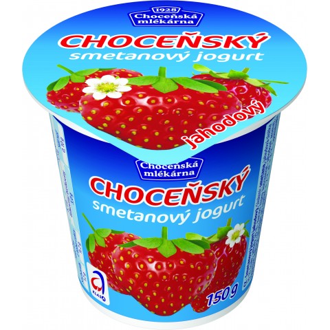 Choceňský smetanový jogurt jahoda 150 g