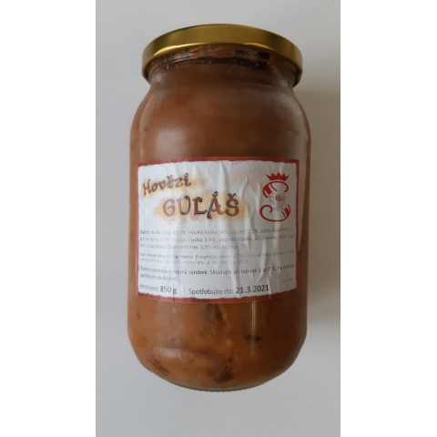 Hovězí guláš ve skle 850 g