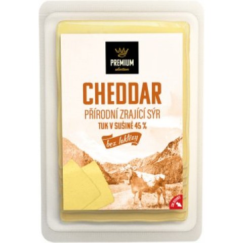 Cheddar plátkovaný sýr Premium 45 % 100 g